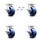 Service Caster 5 Inch Kingpinless Solid Poly Wheel Swivel Caster Set with Brake and Swivel Lock SCC-KP30S520-SPUR-SLB-BSL-4 - alternate 1